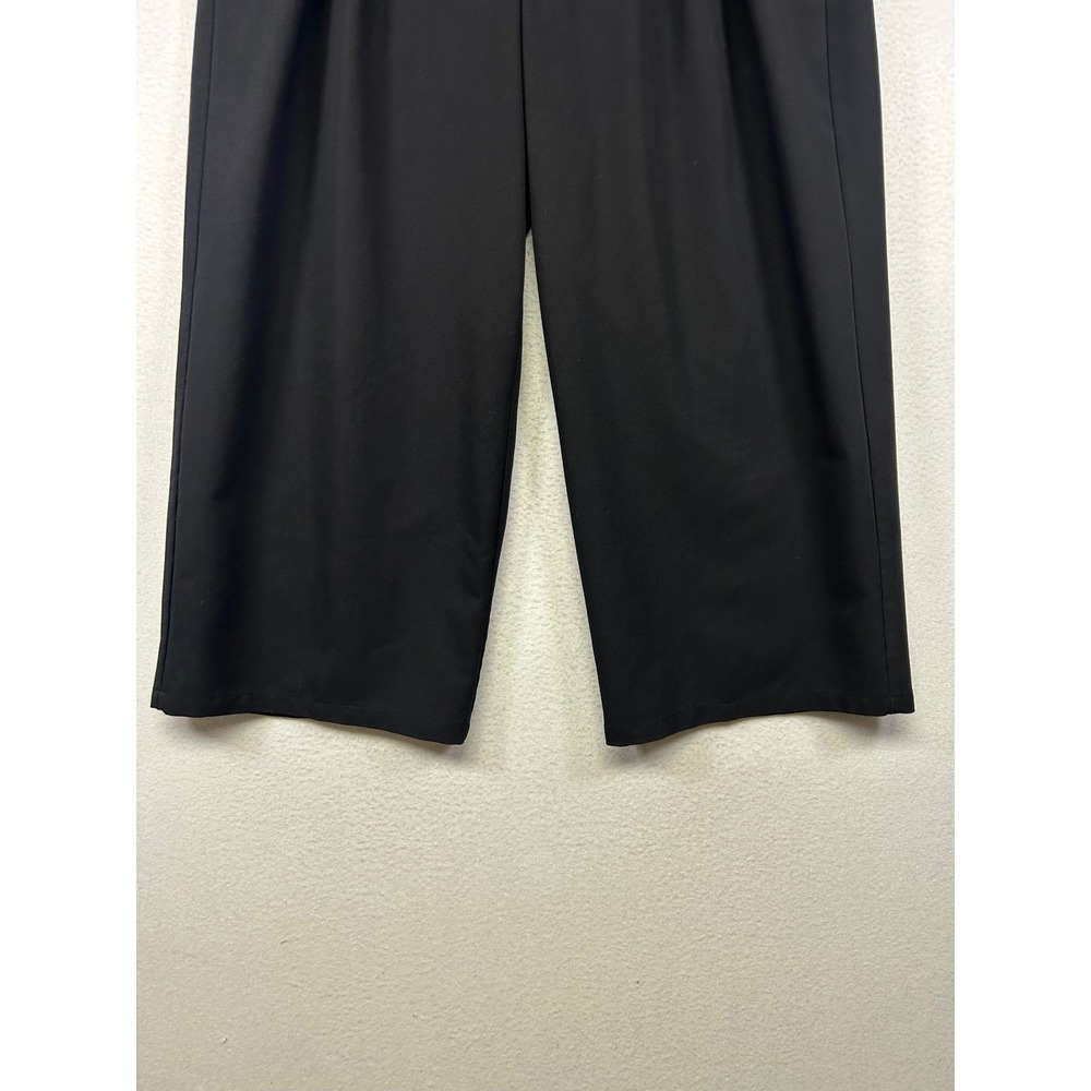 Dark‎ Academia Worthington Womens 12 Black Pleated Gold Button Wide Leg Culottes - Picture 13 of 14